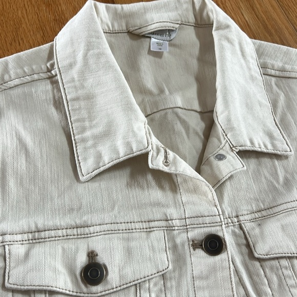 Garnet Hill Stretch Denim Crop Jacket, Size 10 - Picture 3 of 8